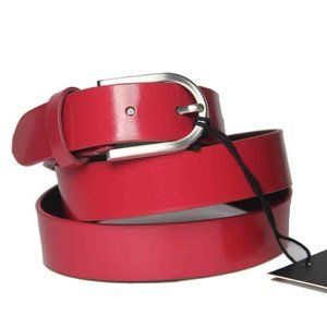 Lindenmann German Red Leather Dress Belt Men's Size 40 or 105cm